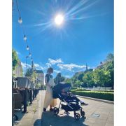 Carucior sport, Petite&Mars, Royal, Include husa pentru scaun, husa pentru picioare, geanta pentru scutece si capotina extensibila, Cu fereastra, Impermeabila, Cu SPF 50, Aluminiu, 0-22 kg, 111 x 57 x 86 cm, Ocean Blue BYN466500+566830