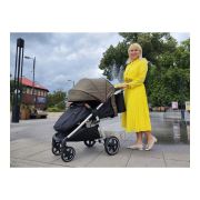 Carucior sport, Petite&Mars, Royal, Include husa pentru scaun, husa pentru picioare, geanta pentru scutece si capotina extensibila, Cu fereastra, Impermeabila, Cu SPF 50, Aluminiu, 0-22 kg, 111 x 57 x 86 cm, Ocean Blue BYN466500+566830