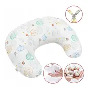 Perna pentru alaptat, Bocioland, Ballons, Cu husa detasabila, Din bumbac, 50x18 cm, Multicolor BYNBOC0400