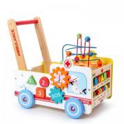 Antemergator educational din lemn ecotoys 2 in 1 ambulanta hm015524 edeedihm015524