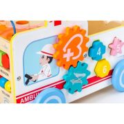 Antemergator educational din lemn ecotoys 2 in 1 ambulanta hm015524 edeedihm015524