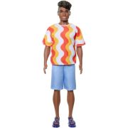 BARBIE PAPUSA BAIAT FASHIONISTAS CU TRICOU CU DUNGI ALBE SI PORTOCALII SI APARATE AUDITIVE VIVMTDWK44_HRH23