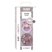 Bibs x liberty - set 2 suzete colour chamomile lawn latex, tetina rotunda, 0 luni+ bbbsetlibertychamcolourlatex1