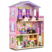 Casuta de papusi din lemn cu 3 etaje, mobilier si lift ricokids rc-807 edeedi7807