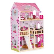 Casuta de papusi din lemn cu iluminare led si mobilier ecotoys hm006391 edeedihm006391