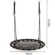 Leagan pentru copii rotund, tip cuib de barza, suspendat, 100 cm, ecotoys mir6300 - negru edeedimir6300