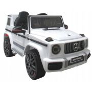 Masinuta electrica cu telecomanda, roti eva, scaun piele mercedes g63 - alb edeedibbh-0002alb