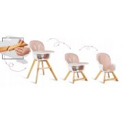 Scaun de masa 3 in 1, cu picioare din lemn, 63 x 58 x 90 cm, ricokids lilo 700203 - roz edeedi700203