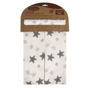 Set 2 museline din bumbac organic 70x55cm Grey Stars Sevibebe BBKSEV_303-73