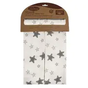 Set 2 museline din bumbac organic 70x55cm Grey Stars Sevibebe BBKSEV_303-73
