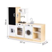 Bucatarie din lemn cu tabla si led ecotoys plk547 edeediplk547