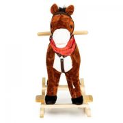 Calut balansoar cu sunete si coada in miscare ecotoys xl-106 - ciocolatiu edeedixl-106chocolate