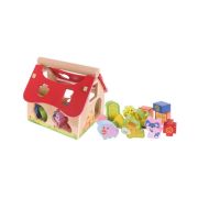 Casuta din lemn si cuburi 2044 ecotoys ede2044
