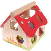Casuta din lemn si cuburi 2044 ecotoys ede2044