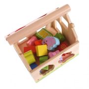 Casuta din lemn si cuburi 2044 ecotoys ede2044