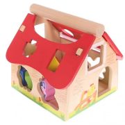 Casuta din lemn si cuburi 2044 ecotoys ede2044