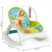 Fotoliu balansoar 3 in 1 cu vibratii ecotoys 88954 - jungla edeedi88954
