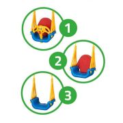 Leagan convertibil 3 în 1 ecotoys - albastru cu rosu edesw-0101