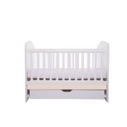 Patut vessanti como cu sertar - alb cu bej + saltea cocos 7 cm edep7dcs_d102