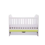 Patut vessanti como cu sertar - alb cu verde + saltea cocos 10 cm edep10dcs_d134