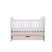 Patut vessanti como culisant cu sertar - alb cu cappucino + saltea cocos 7 cm edep7dclcs_d126