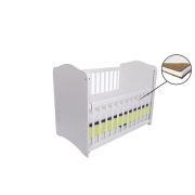 Patut vessanti como culisant cu sertar - alb cu verde + saltea cocos 10 cm edep10dclcs_d134