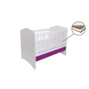 Patut vessanti como fara sertar - alb cu violet + saltea cocos 7 cm edep7dfs_d137
