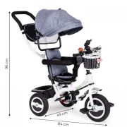 Tricicleta cu sezut rotativ ecotoys jm-066-9l - gri edeedijm-066-9lgrey