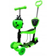 Trotineta 5 in 1, roti cu led, platforma antiderapanta, jr r-sport - verde edeedijr201green