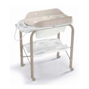 Masa De Baie Pliabila Cu Saltea De Infasat, Cadita Anatomica Cu Furtun, Roti Cu Blocatori, Cambio Deluxe, Alb Pjbc209-c260b