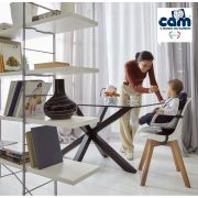 Scaun De Masa Cam   Seat Idea, Inaltime Ajustabila, Varsta 6-36 Luni, Pliabil, Centura De Siguranta In 5 Puncte, Bej - Gri Pjbs334-t261