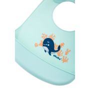 Baveta de silicon reglabila cu buzunar 30x23 cm Akuku Balena Verde PMICAKUKU-A0505