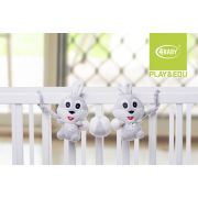 Jucarie zornaitoare plusata pentru carucior 4Baby PRAM TOY Iepurasi Gri R11 PMIC4BABY-957862
