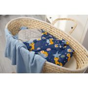 Paturica nou-nascut Sensillo Velvet Wrap Albastra Vulpi 75x75 cm PMICSILLO-42303