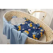Paturica nou-nascut Sensillo Velvet Wrap Albastra Vulpi 75x75 cm PMICSILLO-42303