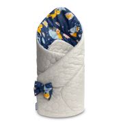 Paturica nou-nascut Sensillo Velvet Wrap Albastra Vulpi 75x75 cm PMICSILLO-42303