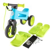 Bicicleta fara pedale Funny Wheels Rider SuperSport YETTI 3 in 1 Blue/Lime PMIC8595557516569