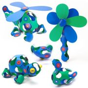 Clixo® joc magnetic de construit - crew albastru & verde (30 piese)