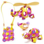Clixo® joc magnetic de construit - crew roz & galben (30 piese)