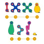 Clixo® joc magnetic de construit - curcubeu (42 piese)