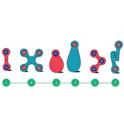 Clixo&reg; joc magnetic de construit - itsy flamingo & turcoaz (18 piese)