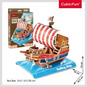 Cubic Fun - Puzzle 3D nava cu panze 33 piese ARTCUW3122h