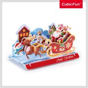 Cubic Fun - Puzzle 3D sania lui Mos Craciun 19 piese ARTCUW3156h