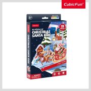 Cubic Fun - Puzzle 3D sania lui Mos Craciun 19 piese ARTCUW3156h