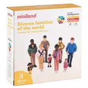Set de 9 figurine familia - diversitate si integrare etnica, cu rol didactic - okeml27390