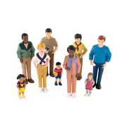 Set de 9 figurine familia - diversitate si integrare etnica, cu rol didactic - okeml27390