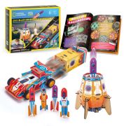 Cubic Fun - Puzzle 3D lansator de rachete si masinuta de curse 88 piese ARTCUDS1099h