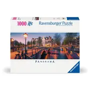 Ravensburger - Puzzle panorama noaptea in Amsterdam 1000 piese design nou ARTRVSPA00446