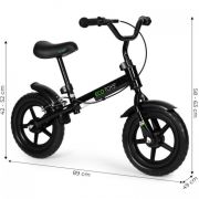 Bicicleta fara pedale cu frana de mana si roti din spuma eva ecotoys ym-bb-3 - negru edeediym-bb-3negru