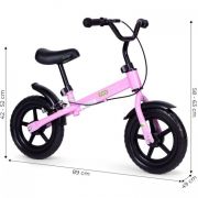 Bicicleta fara pedale cu frana de mana si roti din spuma eva ecotoys ym-bb-3 - roz edeediym-bb-3roz